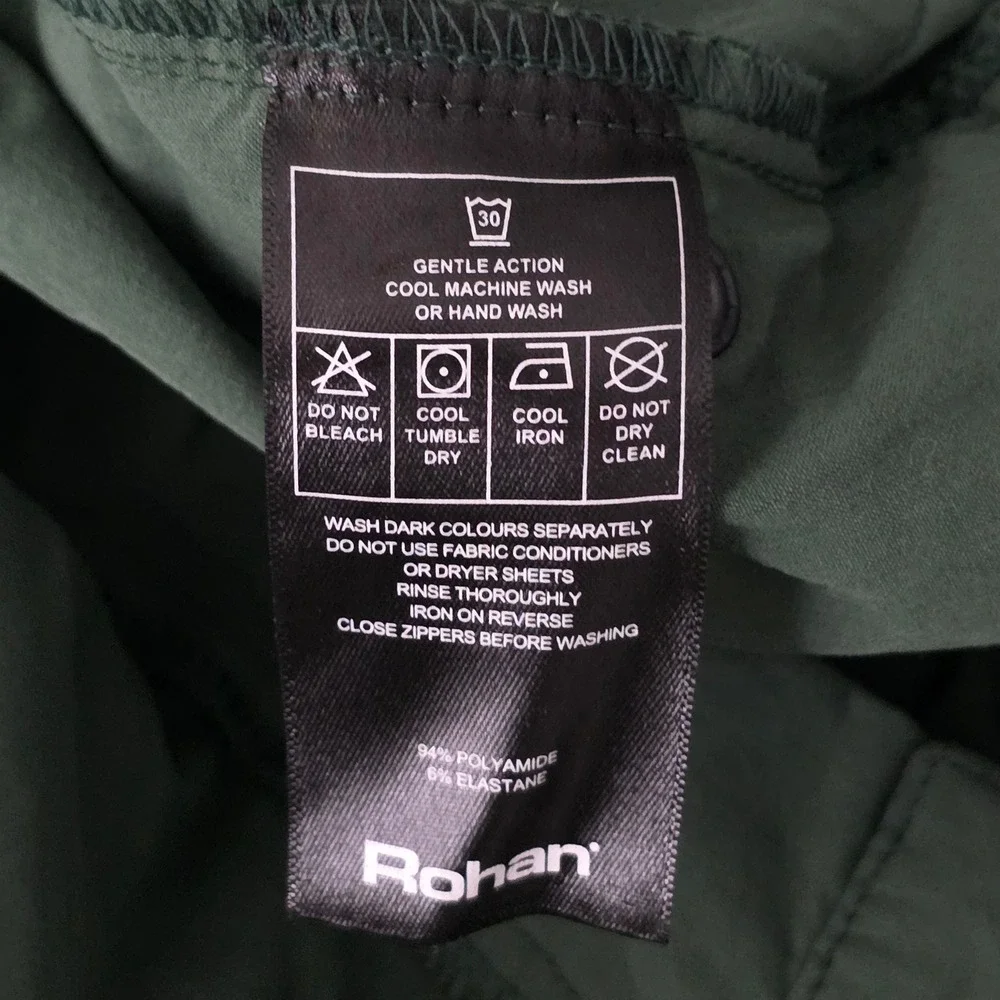 Rohan Originals Mens Green‎ Technical Hiking Shorts Pockets Outdoor Size 32